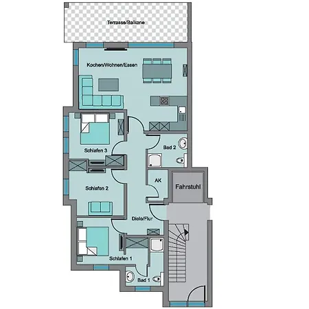 Апартаменты Terrassenwohnung 